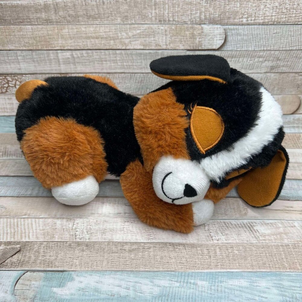 Dozy Napping Sleeping Brown Black Puppy Dog 12" Stuffed Animal Plush